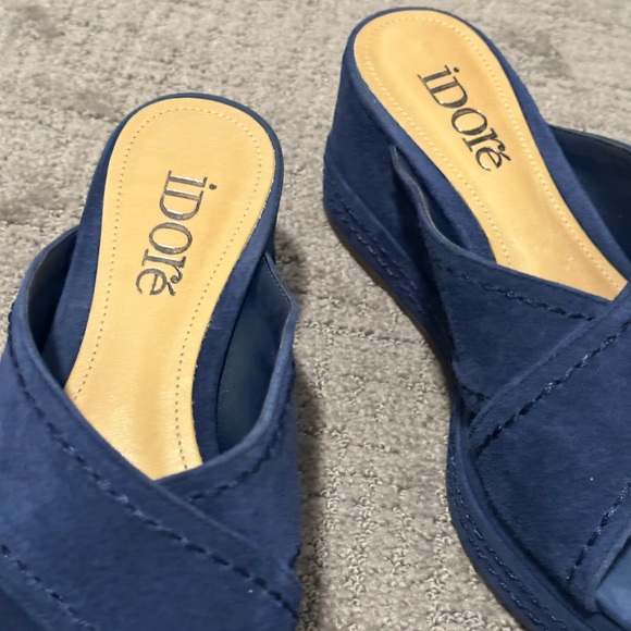 Idore blue wedge sandals - Picture 10 of 11